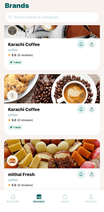 Browse local brands on FoodLoot