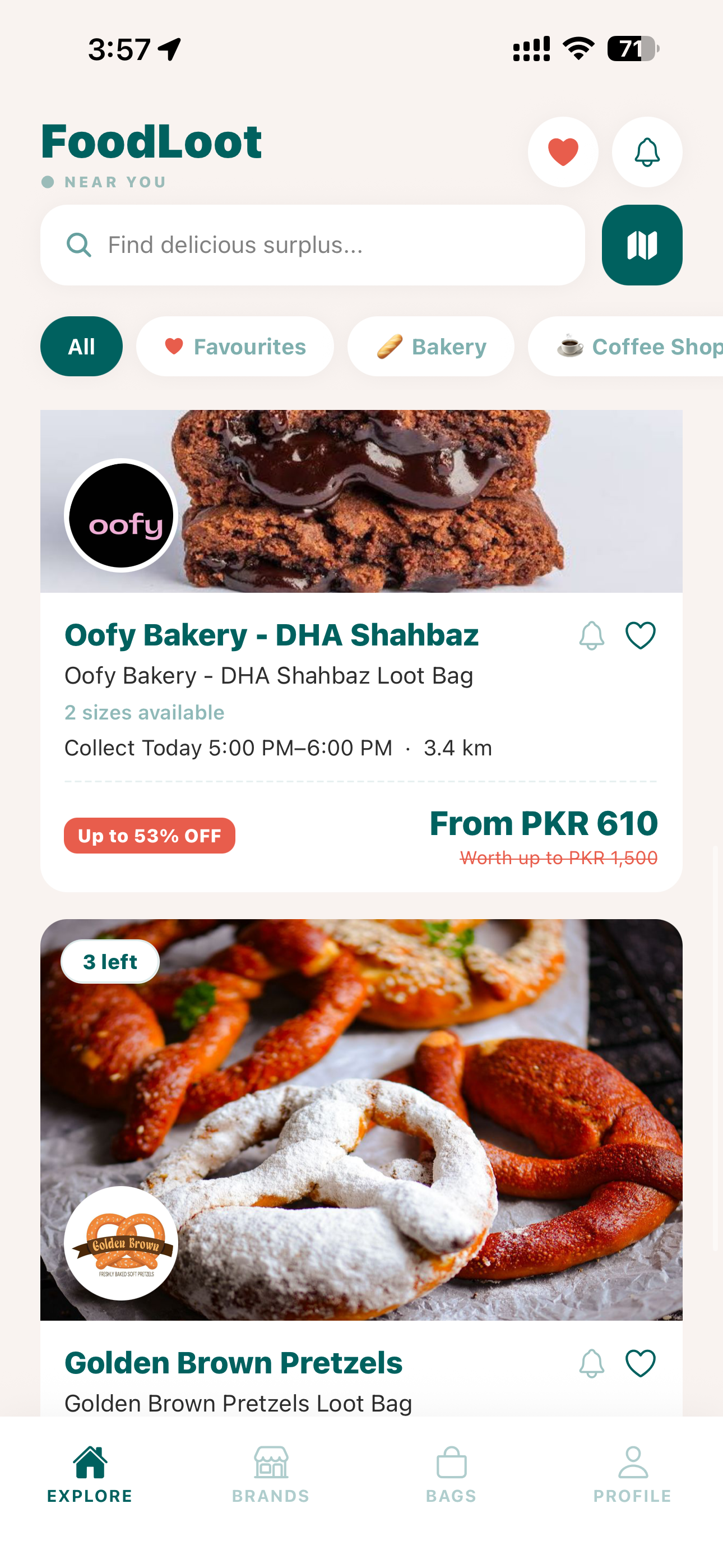 Browse Karachi loot bags on FoodLoot — Oofy Bakery and Golden Brown Pretzels