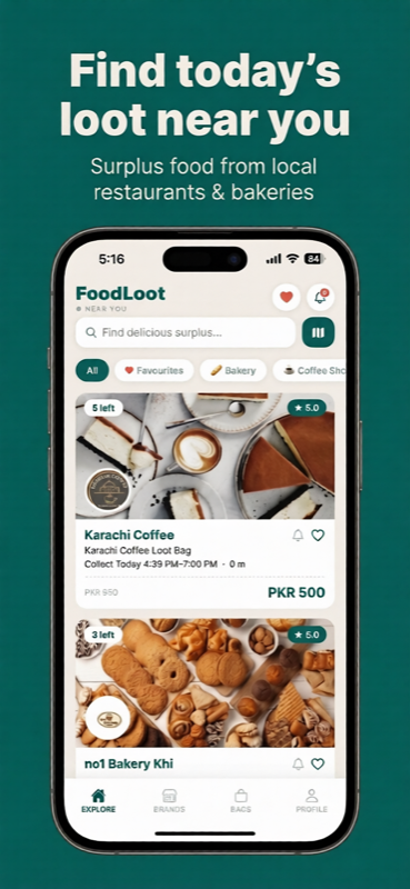 FoodLoot app — browse deals near you